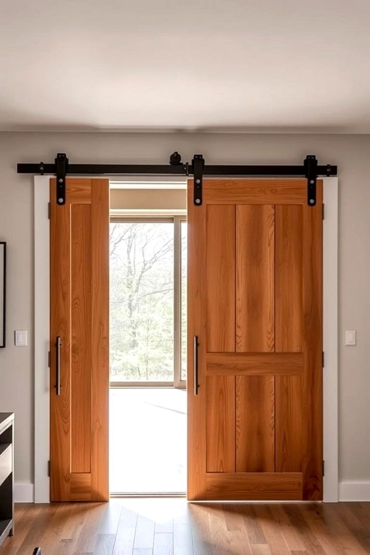 Dual Track Barn Door System - 22 Bathroom Barn Door Ideas