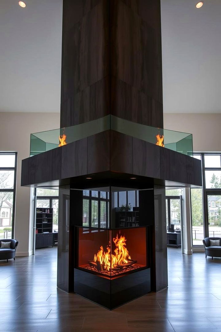 Dual sided Warmth - 22 Two-story Fireplace Ideas