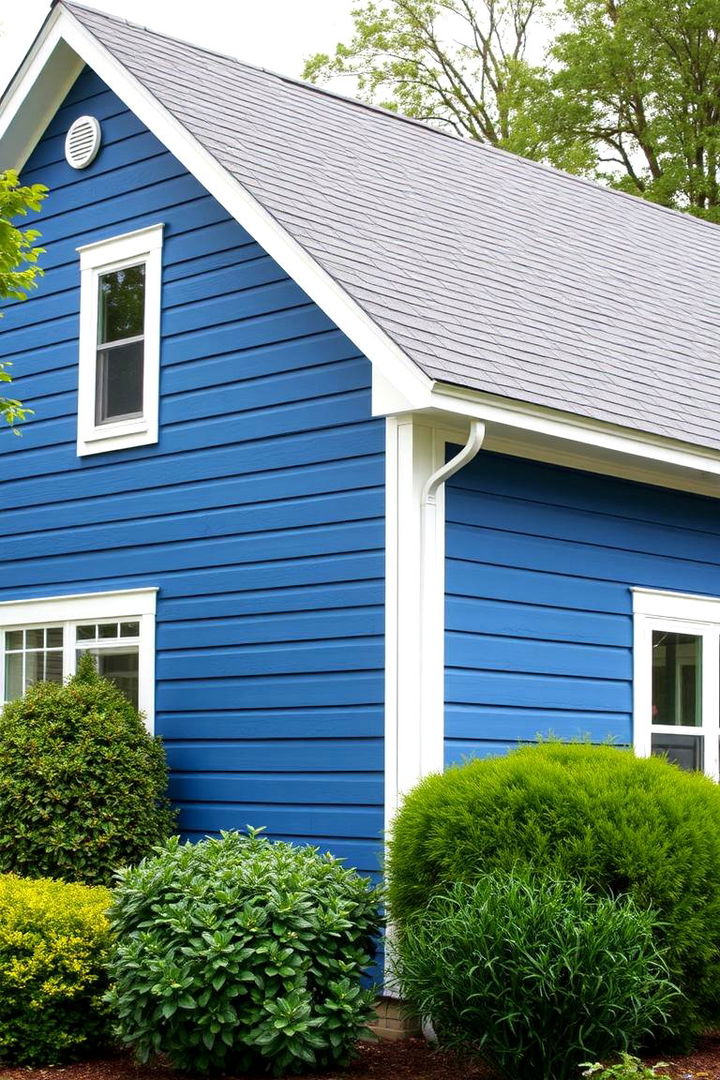 Durability and Protection - 22 Blue House Siding With White Trim