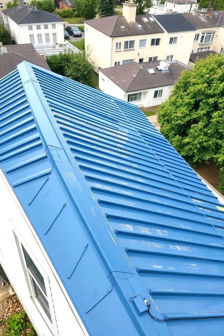 Durability and Weather Resistance - 22 houses with blue metal roofs