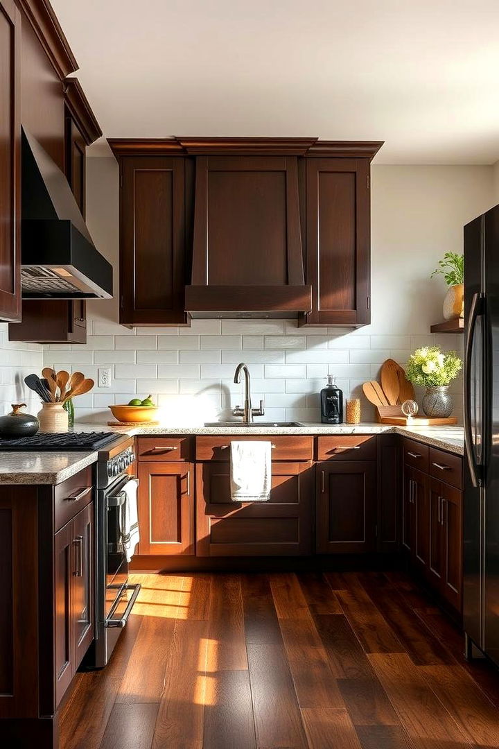 Durability and an Inviting Atmosphere - 22 Kitchen With Dark Wood Floors