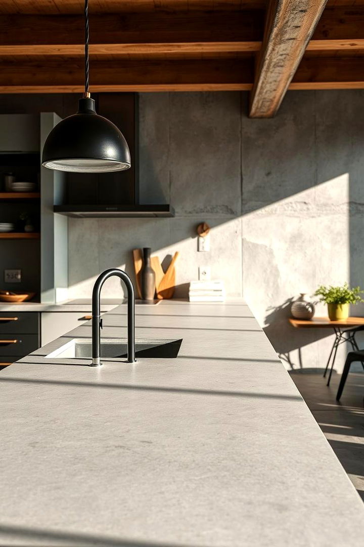 Durable Concrete Counters - 22 Dirty Kitchen Ideas