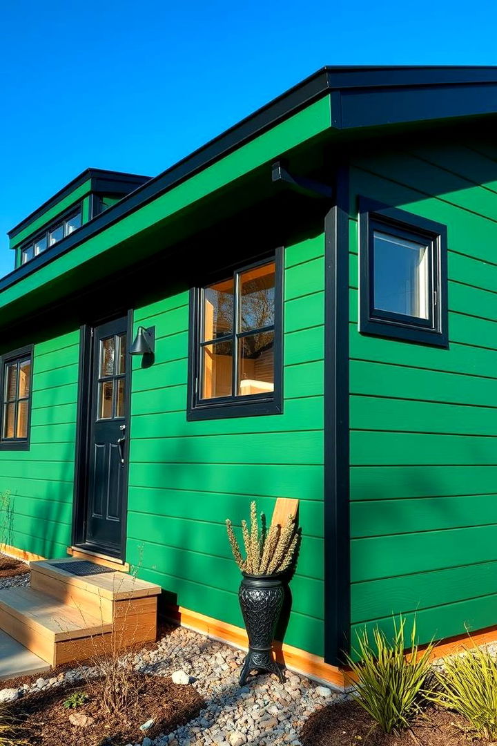 Durable Material Craftsmanship - 22 Forest Green House With Black Trim
