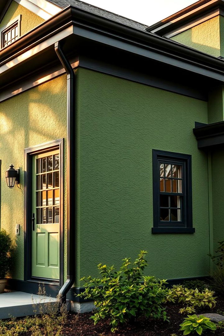 Durable Material Excellence - 22 Green House Exterior With Black Trim