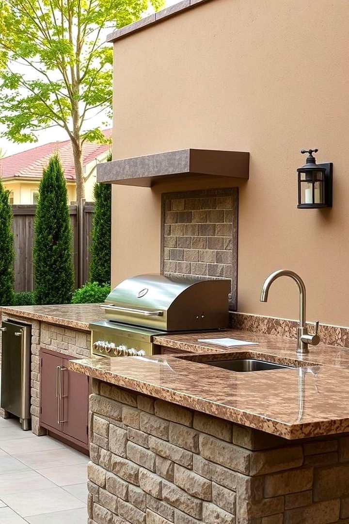 Durable Weatherproof Materials - 22 Stucco Outdoor Kitchen Ideas