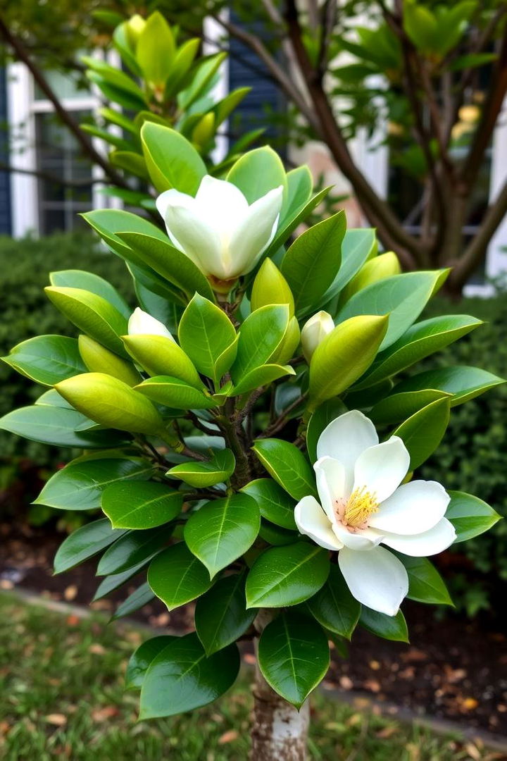 Dwarf Southern Magnolia Timeless Grace in a Small Package - 22 Small Trees for Front Yard