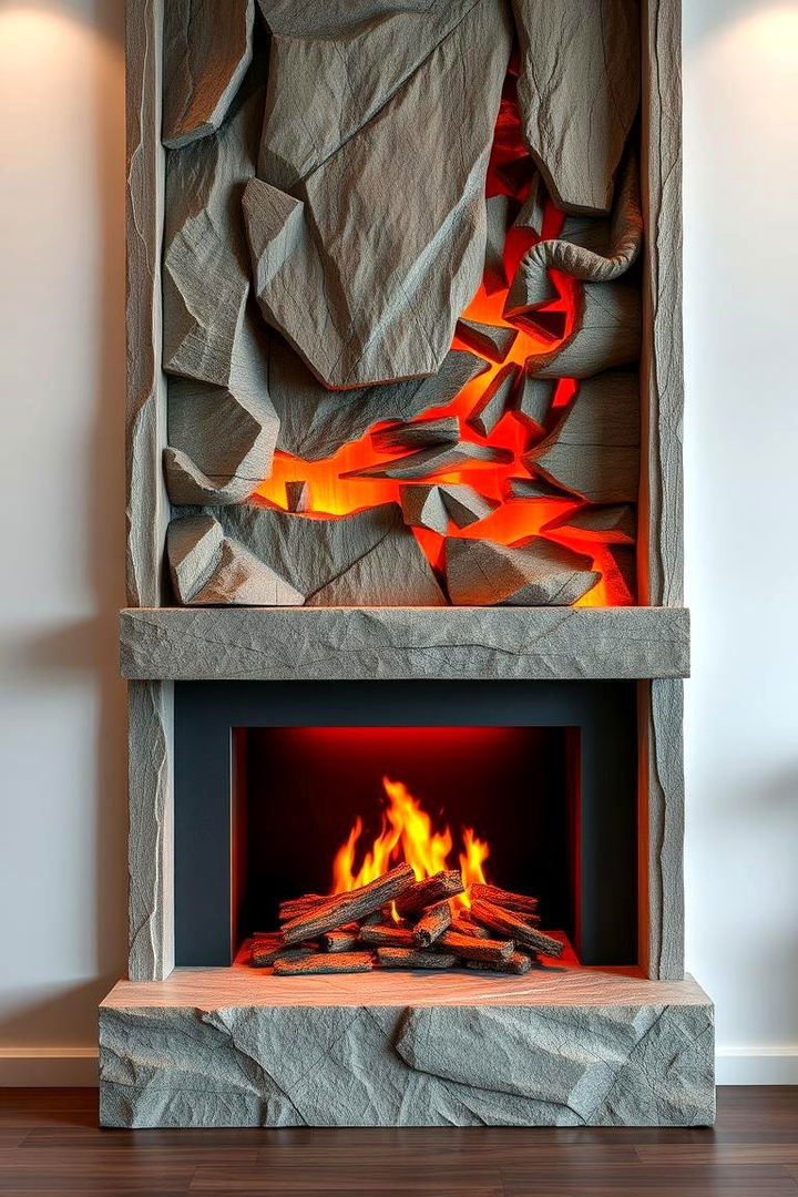 Dynamic 3D Wall Art Fireplace - 22 Faux Fireplace Ideas