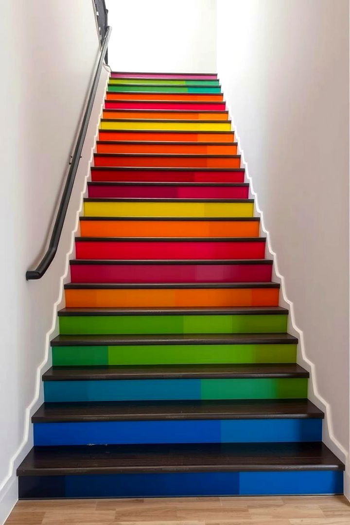 Dynamic Color Accents - 22 Contemporary Staircase Design Ideas