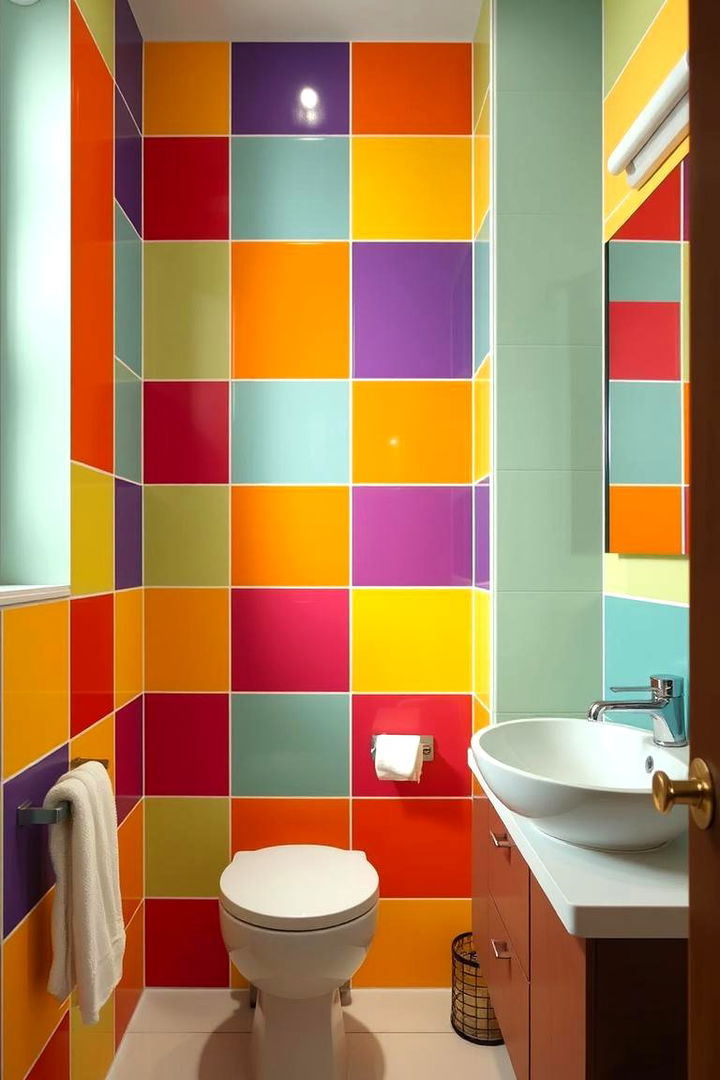Dynamic Color Blocking - 22 Half-wall Tile Bathroom Ideas