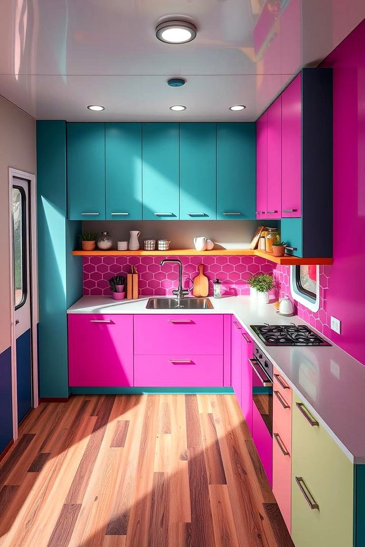 Dynamic Color Schemes - 22 Mobile Home Kitchen Ideas
