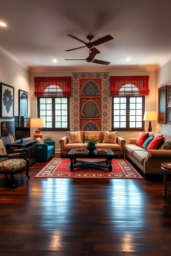 Dynamic Decorative Patterns - 22 Dark Brown Floor Living Room Ideas