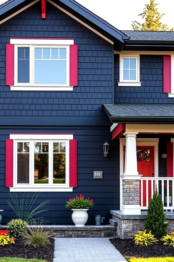 Dynamic Facade with Contrasting Elements - 22 black siding house ideas