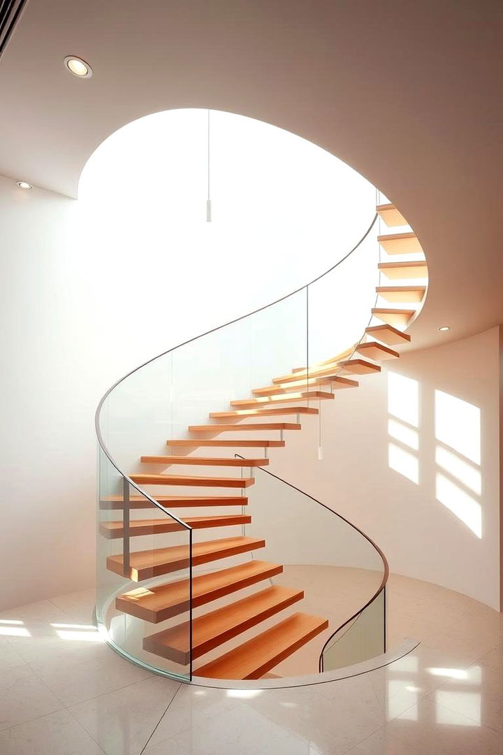 Dynamic Floating Curved Staircase - 22 Curved Staircase Ideas