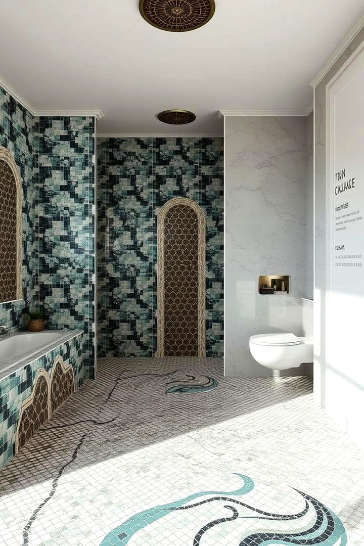 Dynamic Floor Patterns - 22 Wet Room Ideas