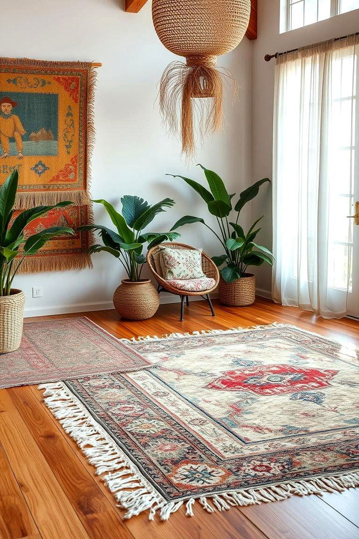 Dynamic Floor Textures and Rugs - 22 Bohemian Tropical Bohemian Decor
