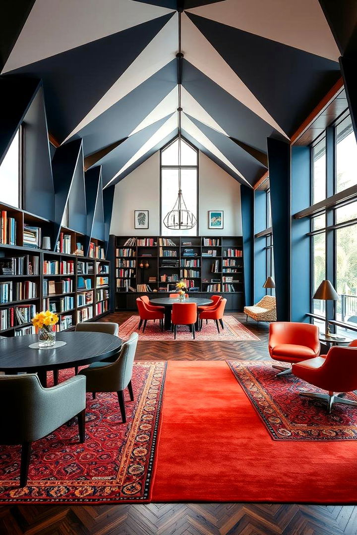 Dynamic Geometric Design Patterns - 22 Library Dining Room Combo Ideas