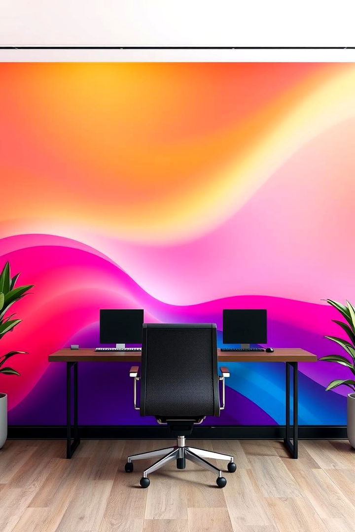 Dynamic Gradient Designs - 22 Office Wallpaper Ideas