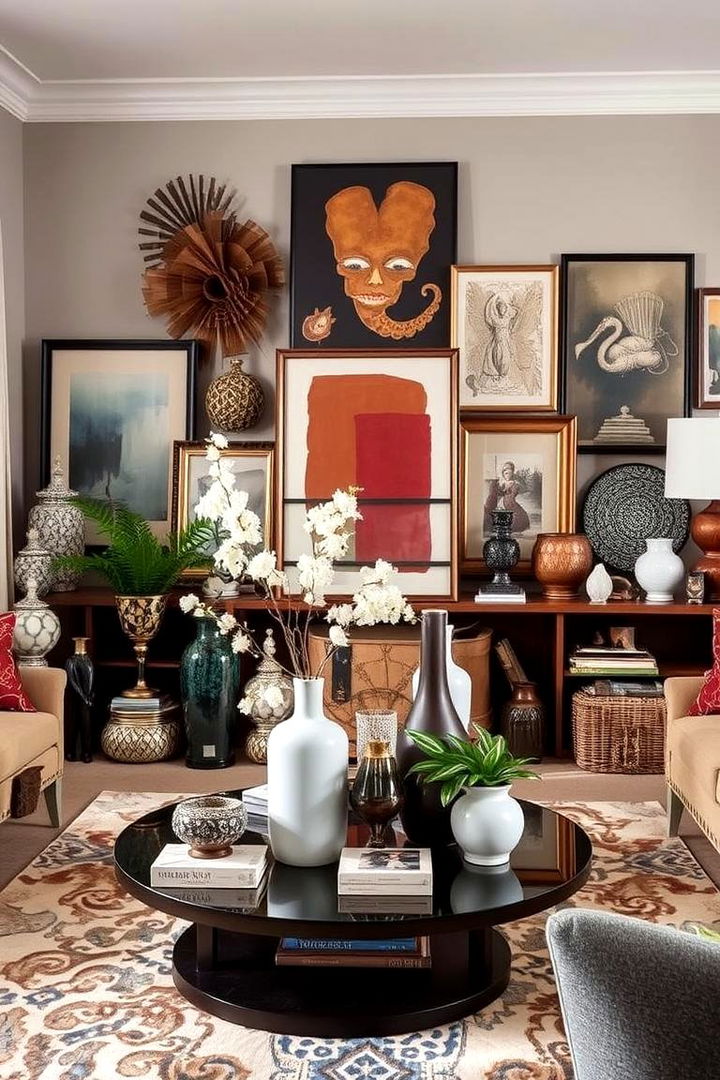 Dynamic Layering of Decorative Accessories - 22 Maximalist Living Room Design Ideas