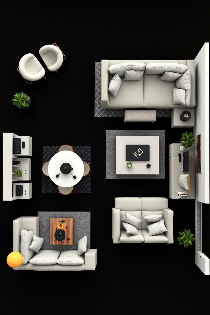 Dynamic Layout Creativity - 22 Black Carpet Living Room Ideas