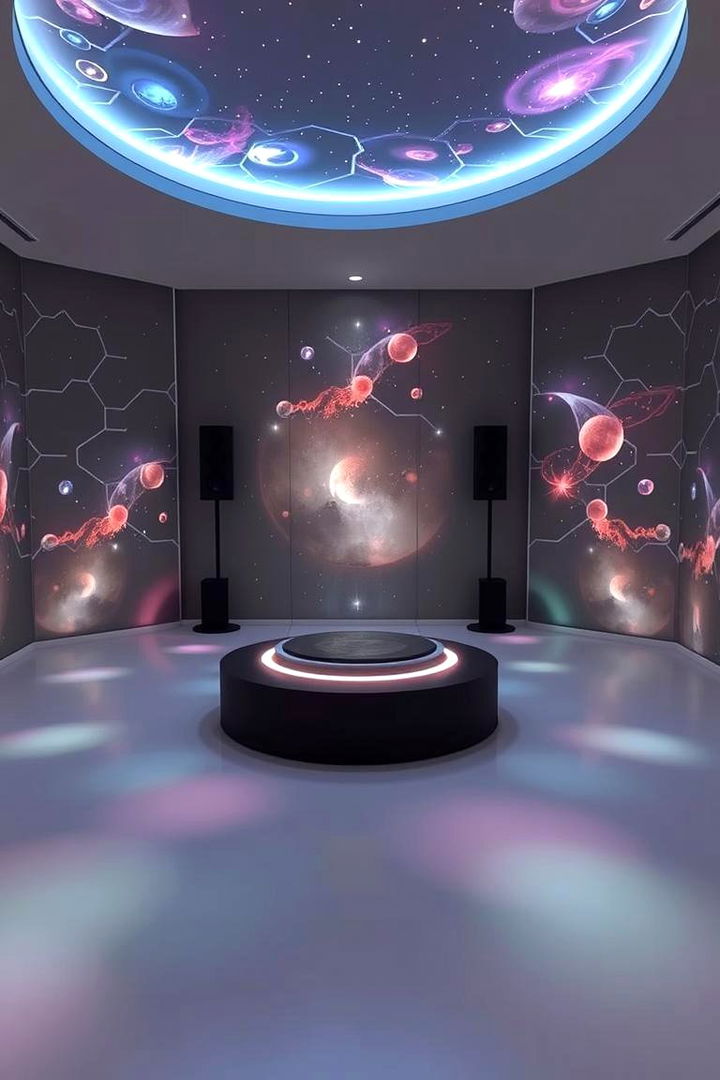 Dynamic Light and Sound Systems - 22 galaxy space-themed bedroom ideas