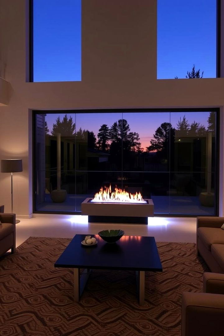 Dynamic Lighting Integration - 22 3 Sided Fireplace Ideas
