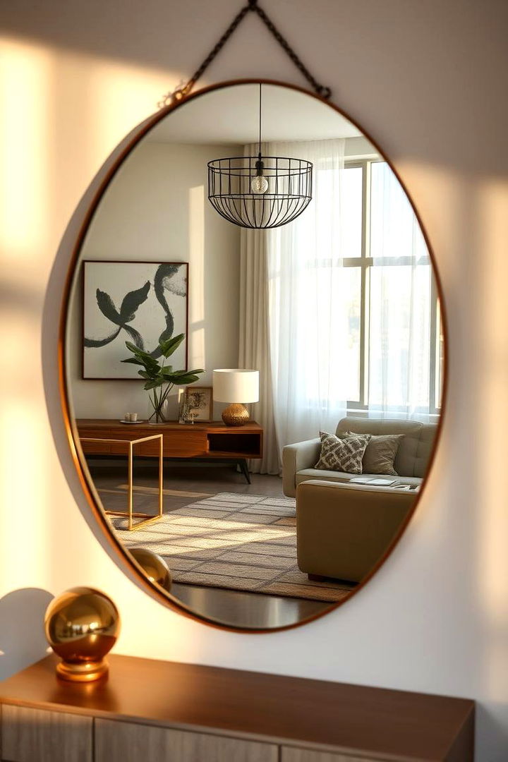 Dynamic Mirror Feature - 22 Living Room Corner Ideas