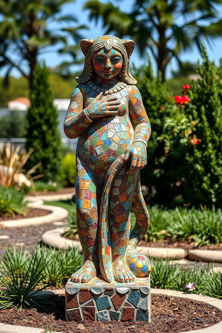 Dynamic Mosaic Garden Statuary - 22 Mosaic Garden Ideas