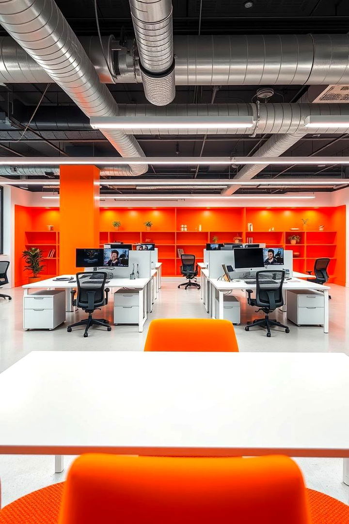Dynamic Orange Workspace - 22 Orange Room Ideas