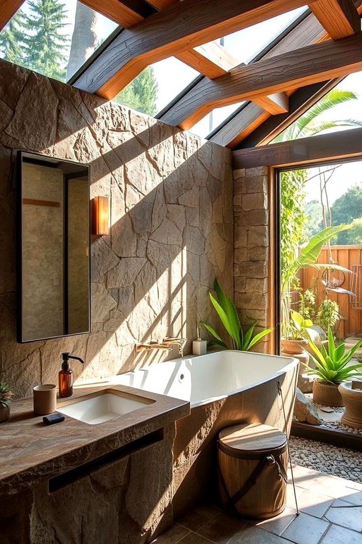 Dynamic Outdoor Inspired Oasis - 22 Mexican Bathroom Ideas