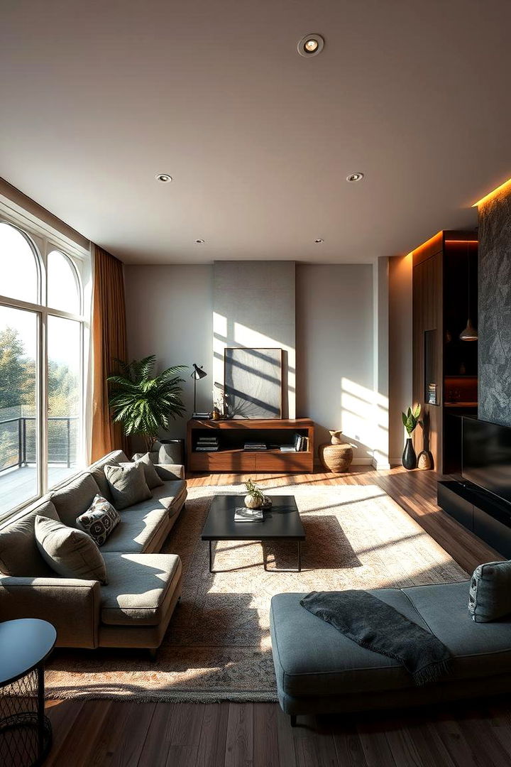 Dynamic Play of Natural and Artificial Light - 22 Moody Living Room Ideas