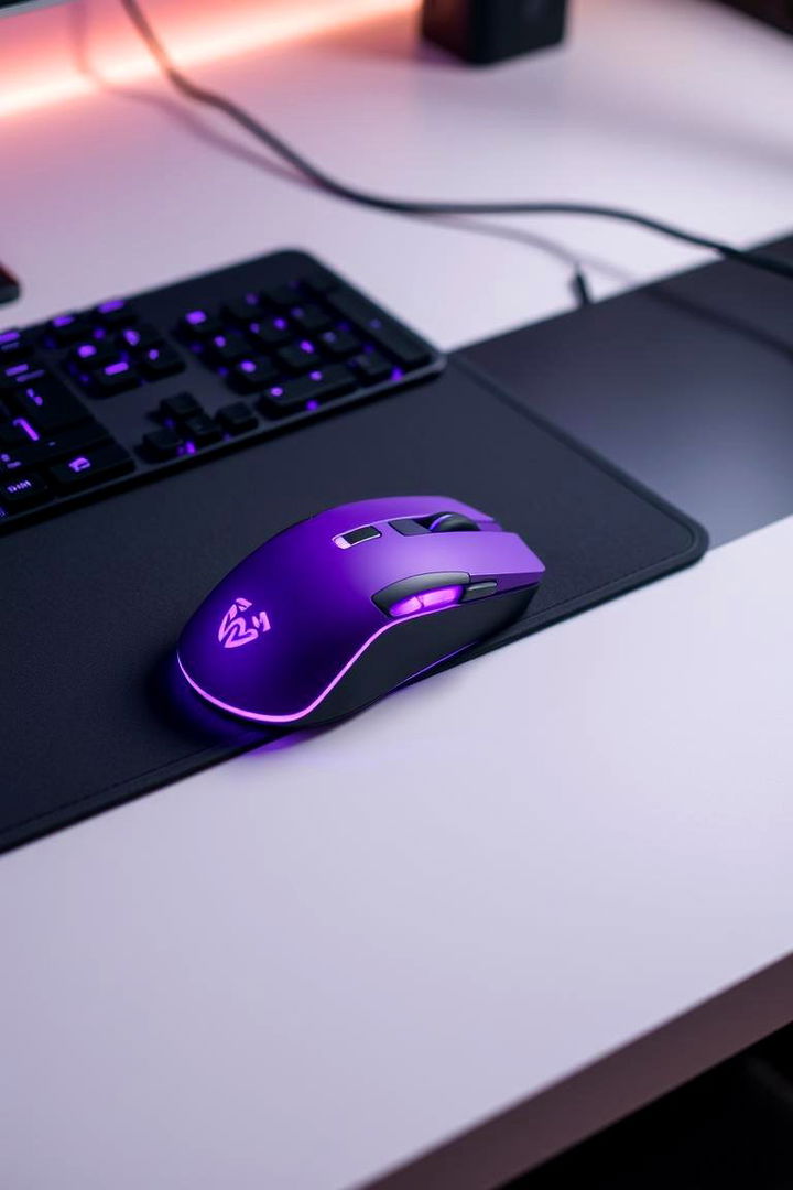 Dynamic Purple Gaming Mouse and Pad Combo - 22 Purple Gaming Setup Ideas