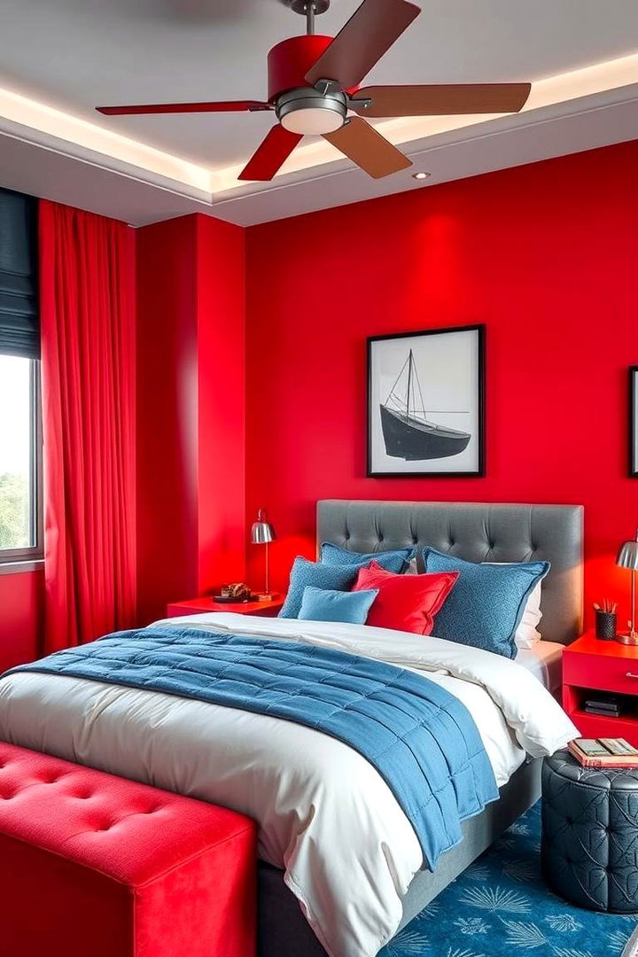 Dynamic Red Combinations - 22 Red Bedroom Ideas