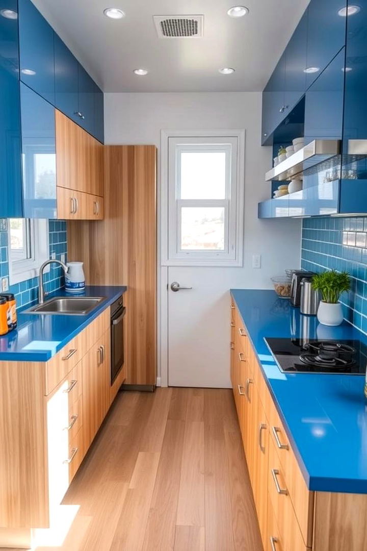 Dynamic Space Optimization - 22 kitchens with blue countertops
