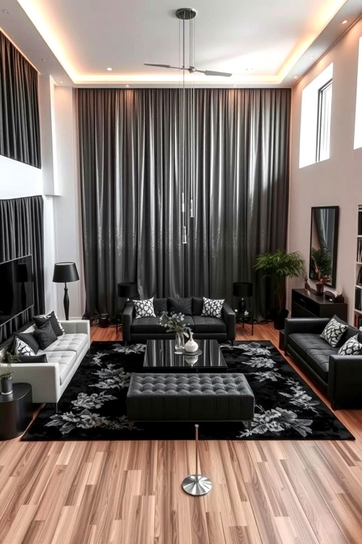 Dynamic Spatial Arrangements - 22 Black and Silver Bedroom Ideas