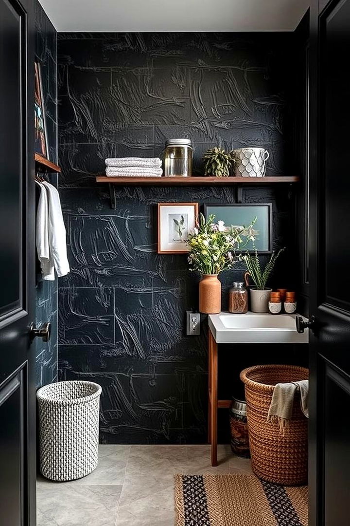 Dynamic Textural Layers - 22 black laundry room ideas