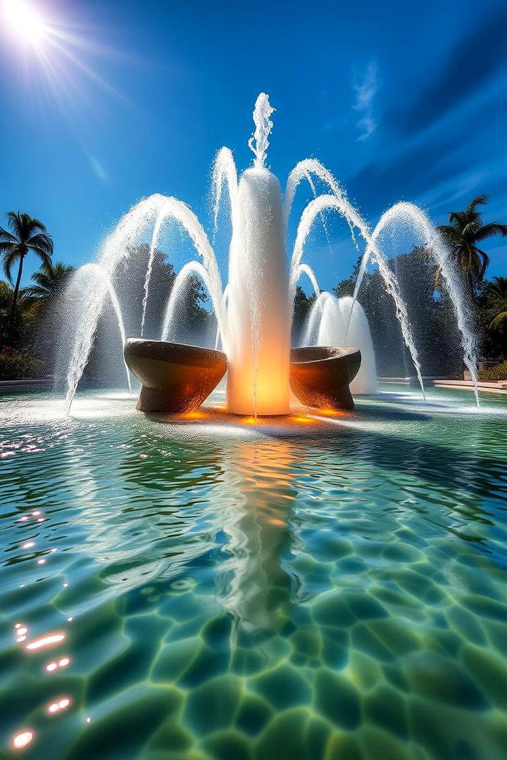 Dynamic Water Sculpture Pond - 22 Backyard Pond Ideas