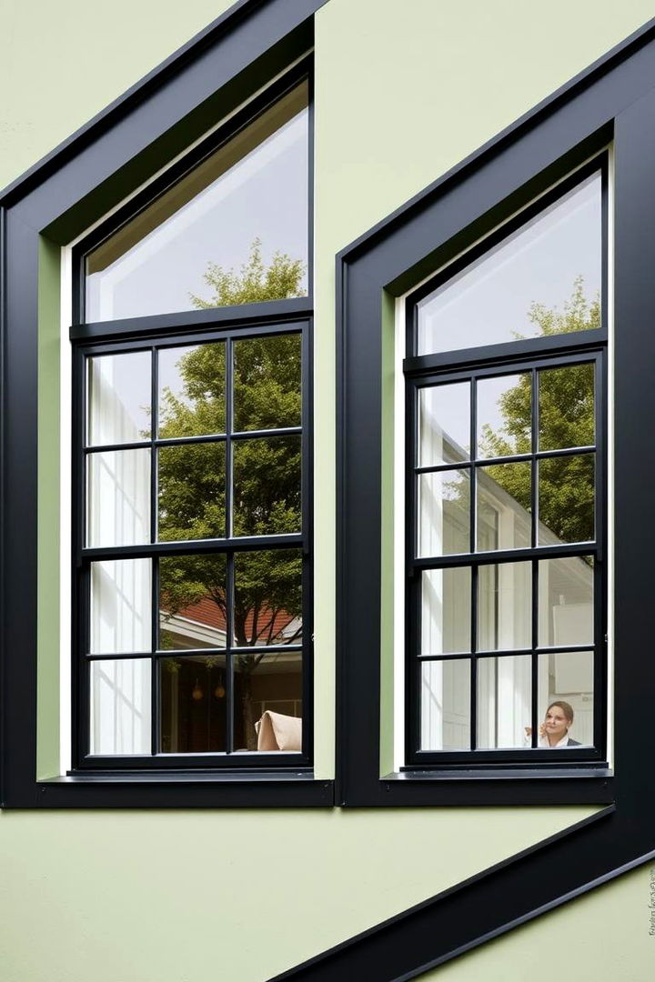 Dynamic Window Designs - 22 Sage Green House With Black Trim Ideas