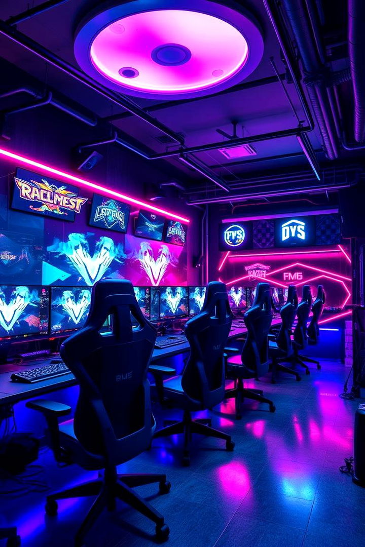 E Sports and PC Gaming Den - 22 Basement Game Room Ideas
