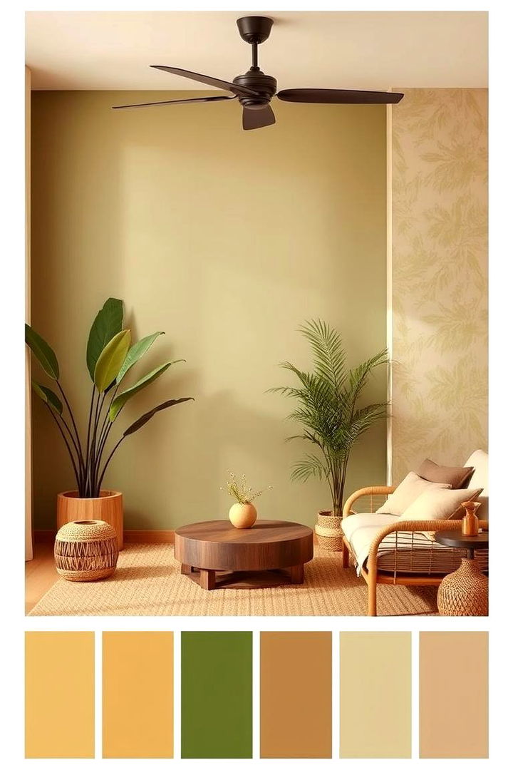 Earth Tone Color Palettes - 22 Green Living Room Ideas