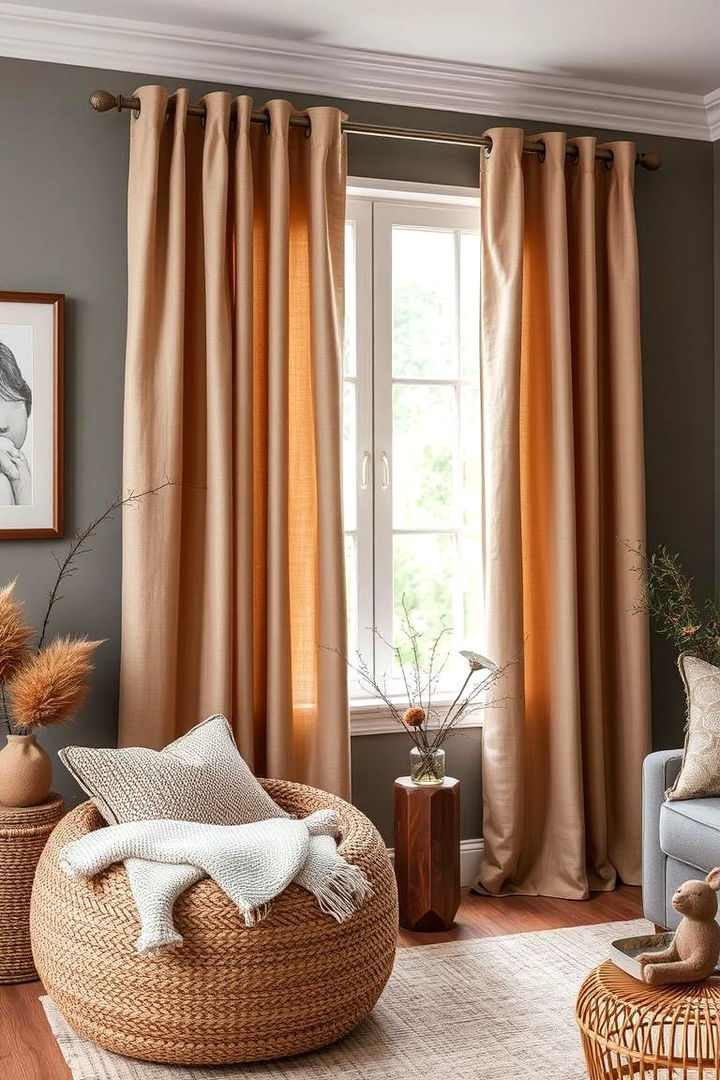 Earth Tone Harmony Taupe and Beige Options - 22 What Color Curtains Go With Gray Walls