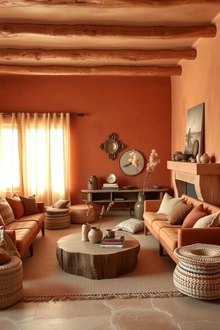 Earth Tone Terracotta and Sand - 22 Two Colour Combination for Living Room