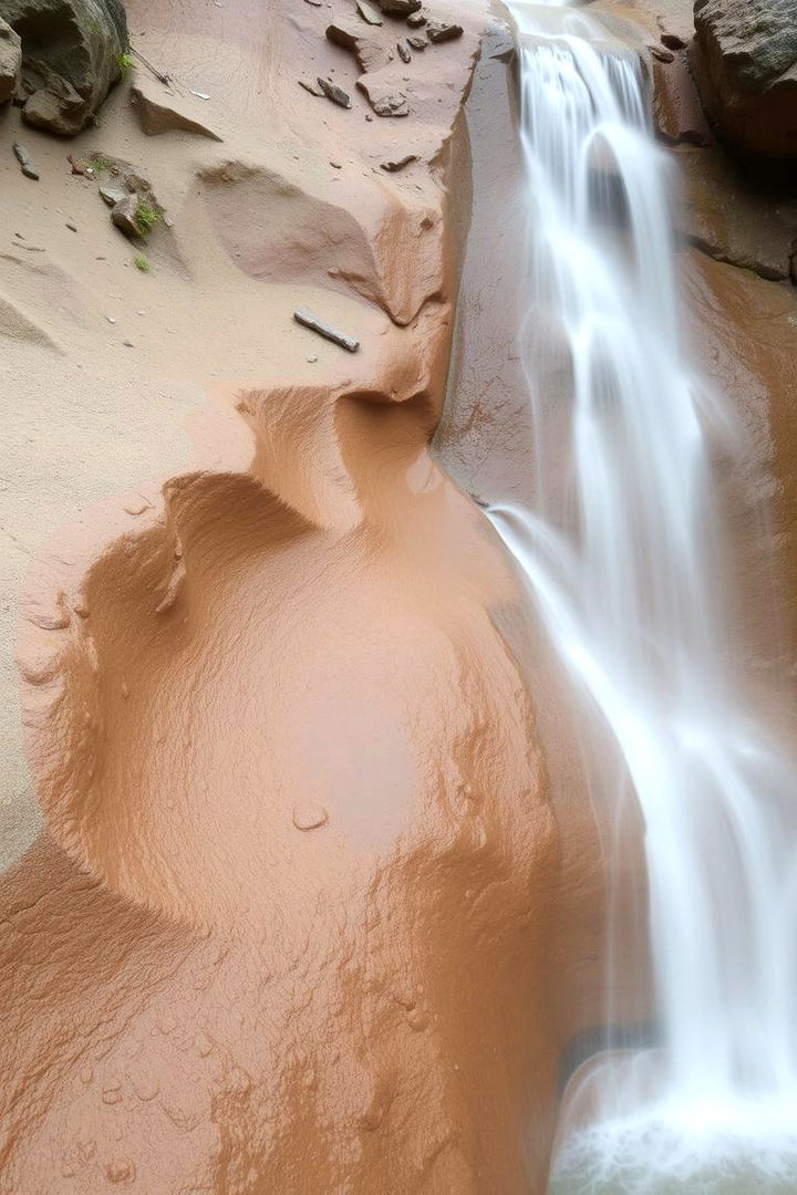 Earth Toned Blended Waterfall - 22 Pondless Waterfall Design Ideas