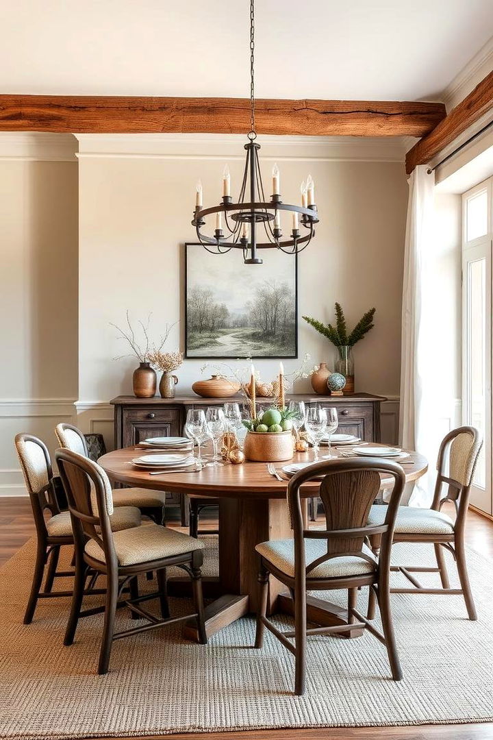 Earth Toned Decor Scheme - 22 Rustic Dining Room Ideas