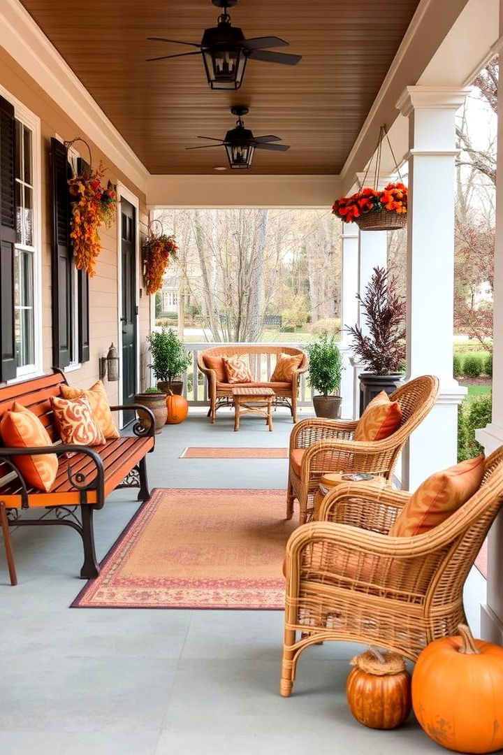 Earth Toned Furniture Accents - 22 Fall Porch Decor Ideas