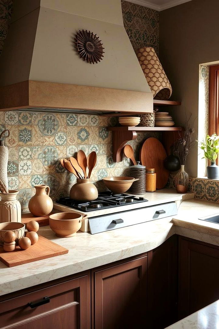 Earthy Accents and Patterns Bring Depth - 22 Natural Kitchen Design Ideas