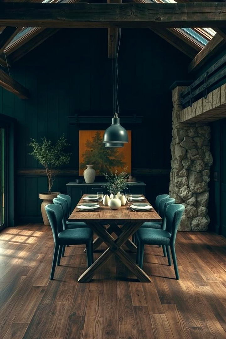 Earthy Forest Retreat - 22 Green Dining Room Ideas