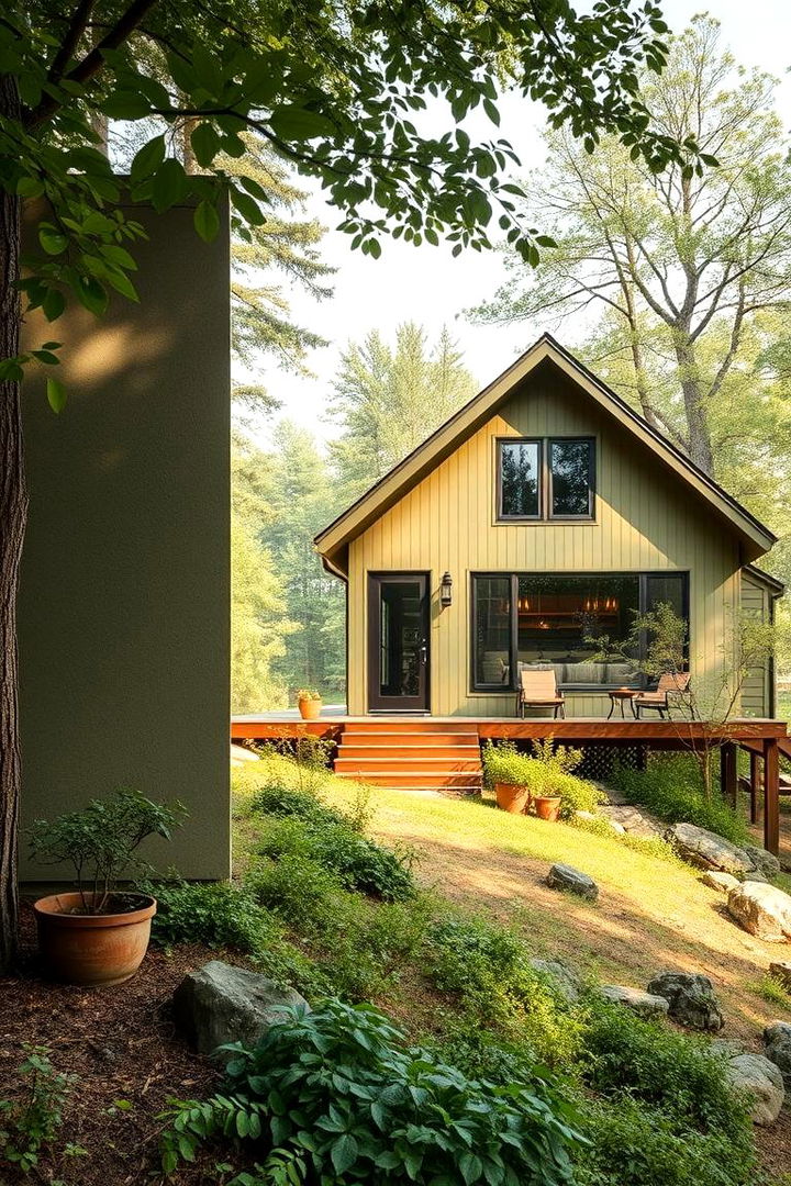 Earthy Green Harmony - 22 Lake House Exterior Colors Ideas