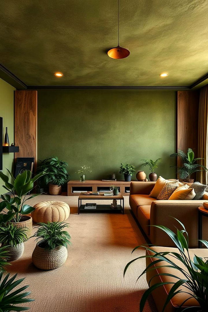 Earthy Green Impressions - 22 Home Theater Paint Colors
