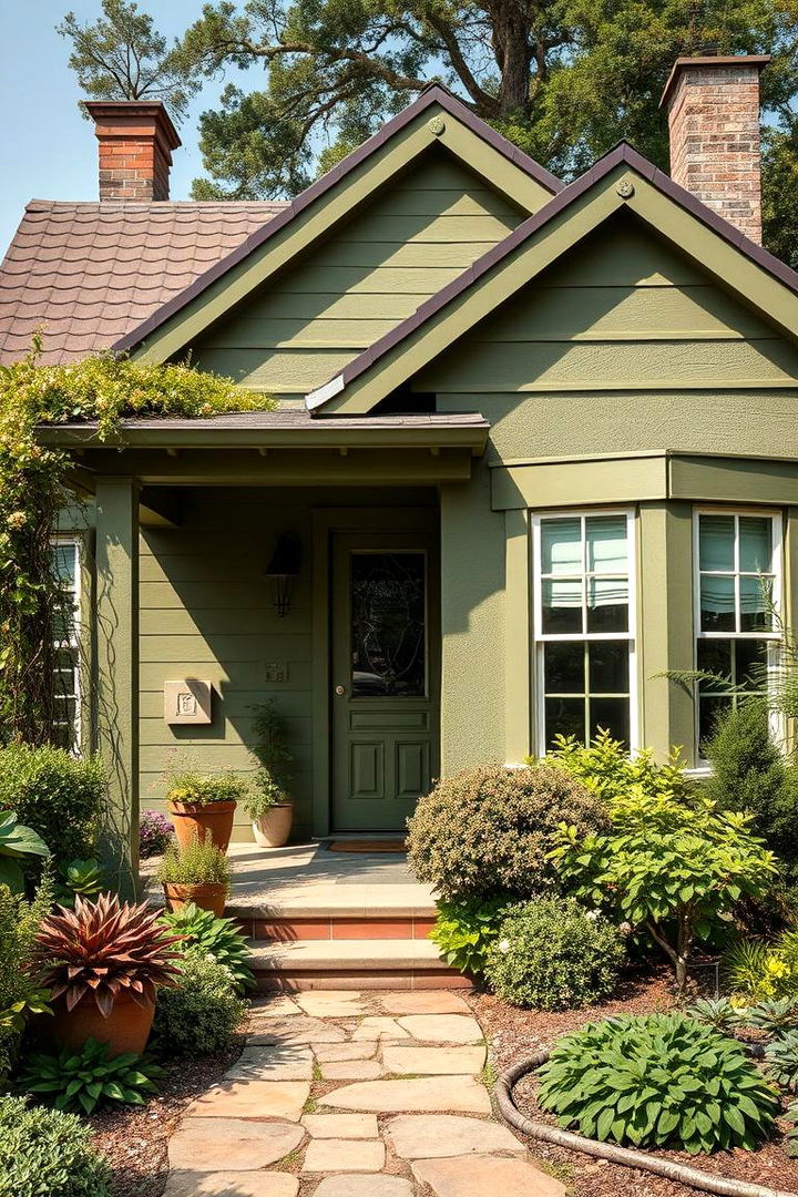Earthy Greens - 22 Exterior Color Palettes for Small Homes