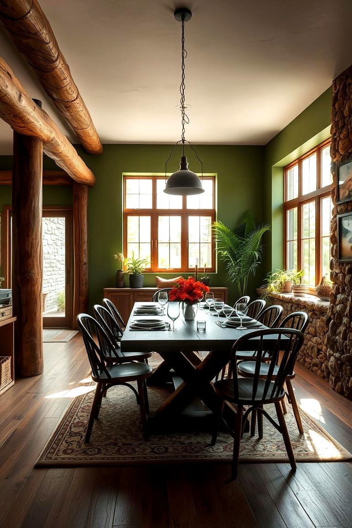 Earthy Greens - 22 Dining Room Paint Colors